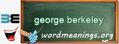 WordMeaning blackboard for george berkeley